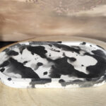 Fekete márványos tálca