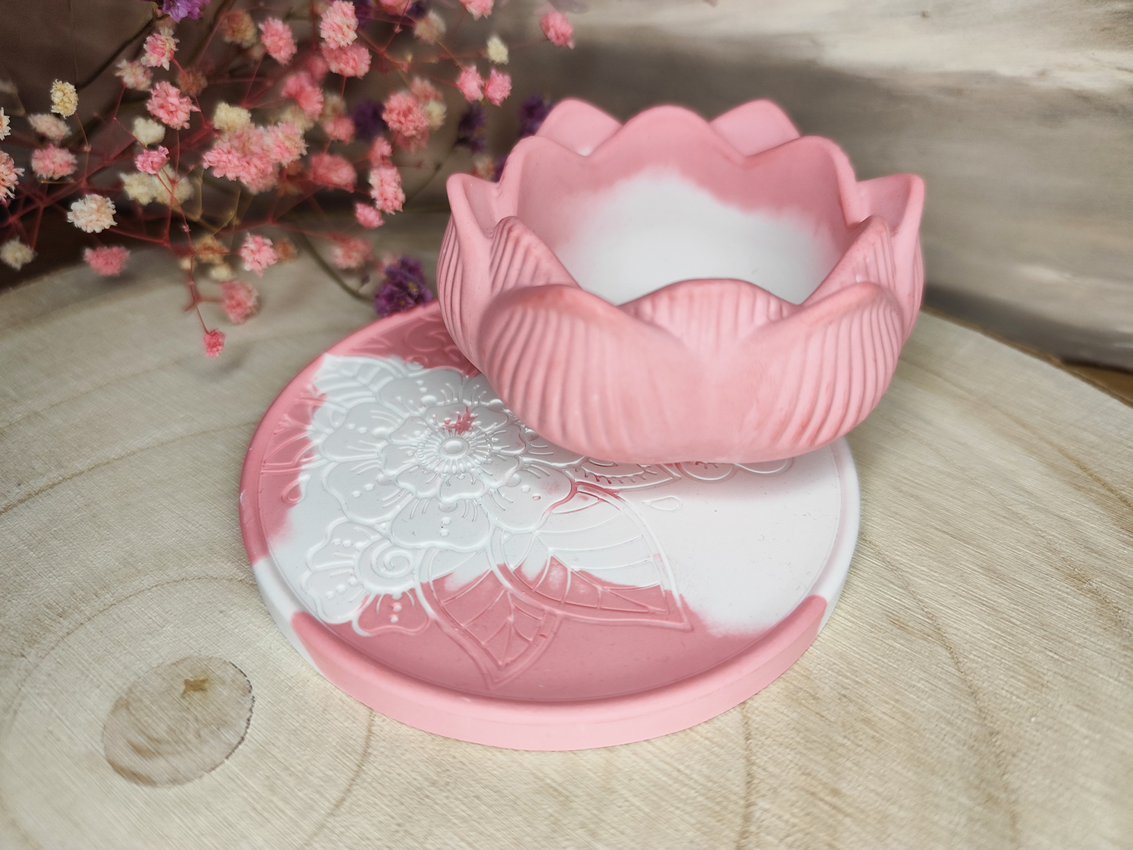 lótusz alátéttel 1 Lótusz gyertyatartó alátéttel - Image 1