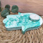 Fatima keze mécsestartó (zöldes)