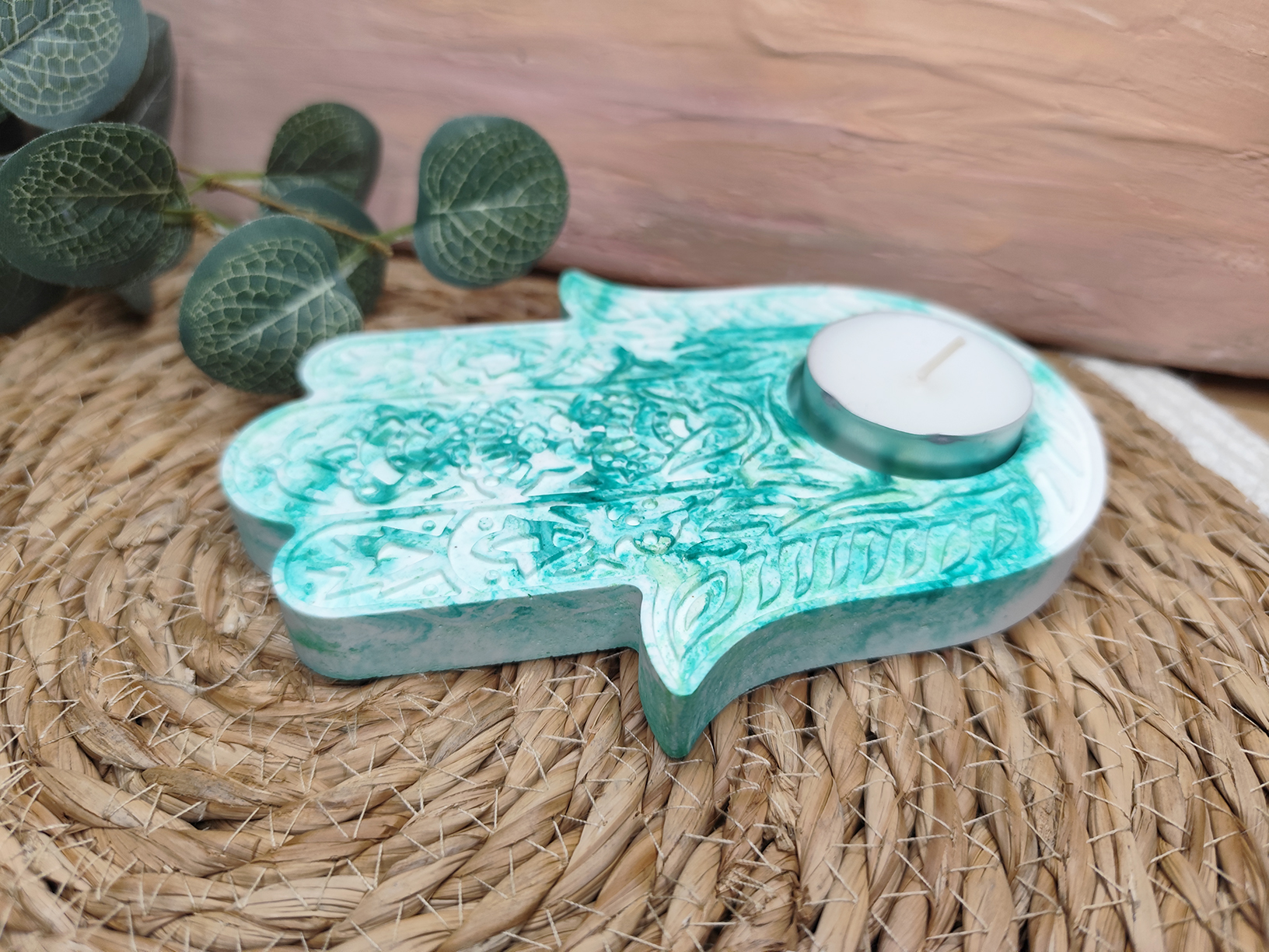 zöldes Fatima keze mécsestartó 1 Fatima keze mécsestartó (zöldes) - Image 1